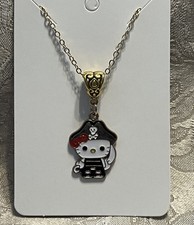 Hello Kitty Whimsical Charm Cartoon Halloween Fun Pendant Gold Necklace 18  
