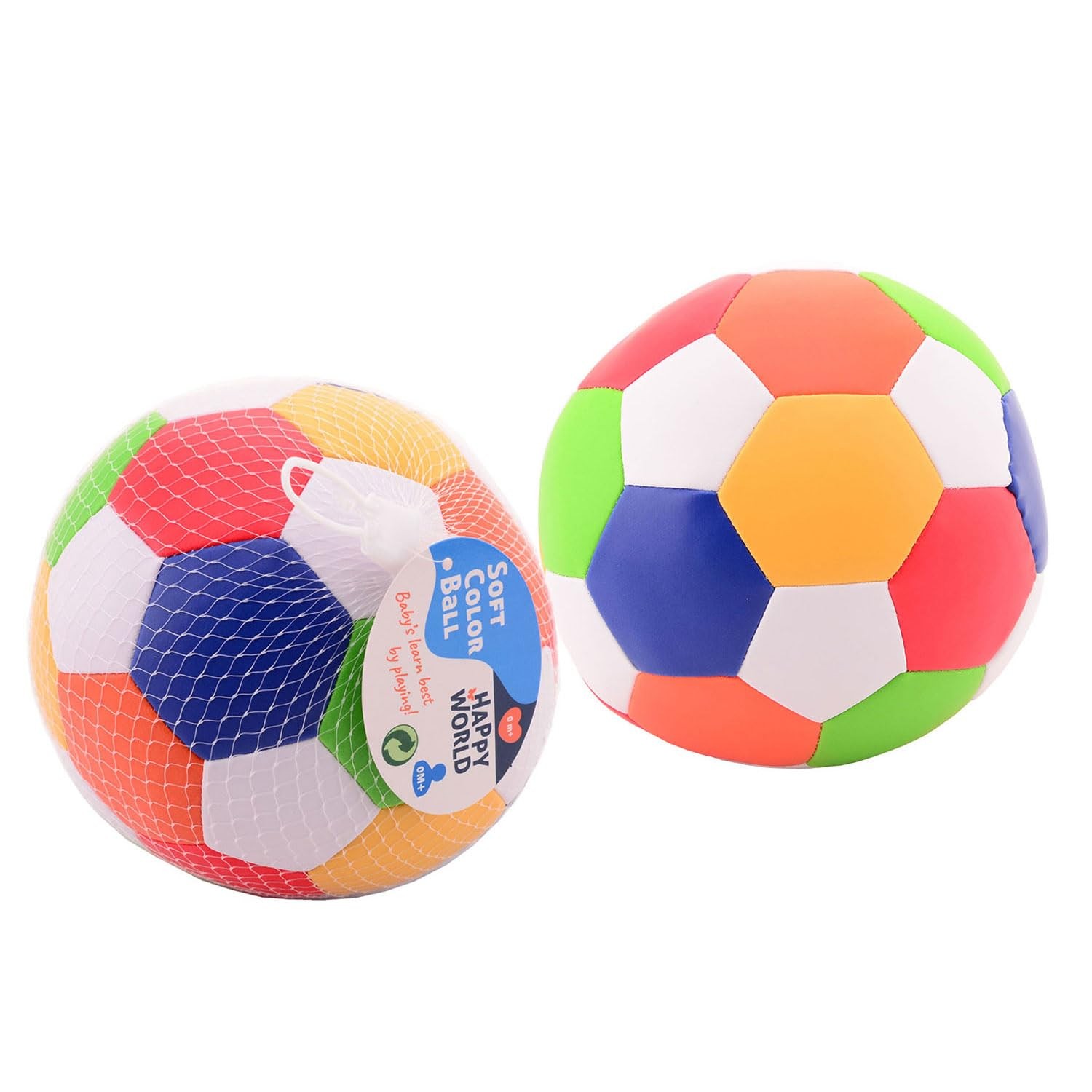 Мягкий мяч Johntoy Happy World 15 см разноцветный 2190₽