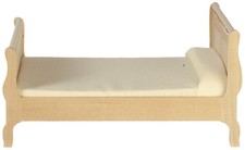 Puppenhaus Unbehandeltes Holz Schlitten Bett Unvollendet Miniatured Schlafzimmer