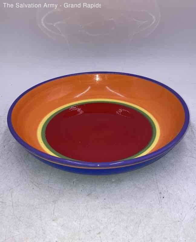 Dansk Caribe Multicolor Hand Painted Microwave Safe Pasta Serving Bowl