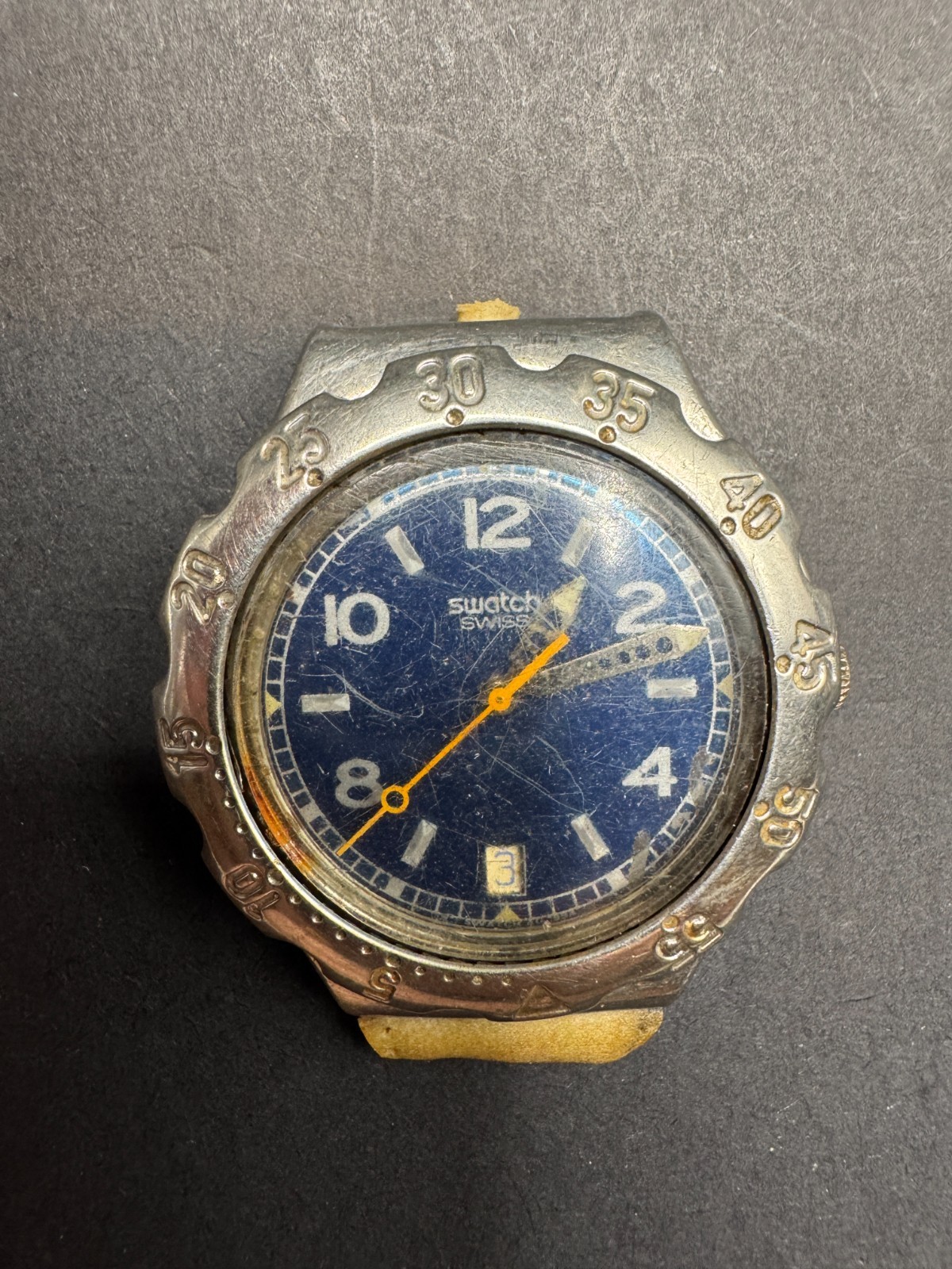 Vintage Swatch IRONY Scuba YDS402 Water Reflex Blue Dial Steel Date No Band 1996 Swatch Irony Scuba 200 WATER REFLEX YDS402 - Vintage  main image 4