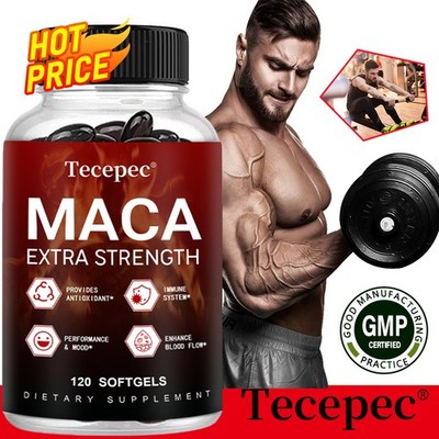 Organic Black Maca Capsules 6000 mg - Enhances Endurance, Strength & Immunity