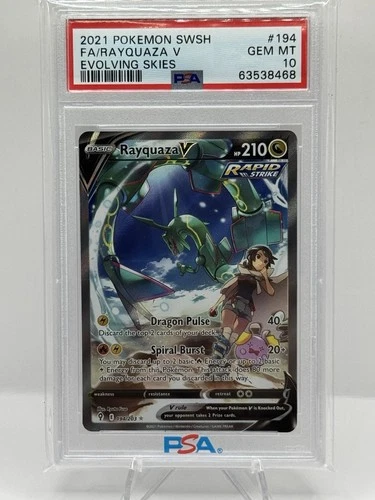 PSA 10 Rayquaza V (Alternate Full Art) 194/203 SWSH07: Evolving Skies