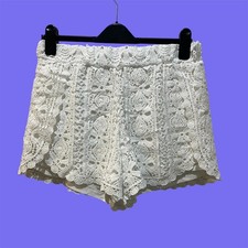 Primark - Size 12 UK - Ladies Cream Ivory Crochet Lace Lined Shorts Very Pretty 