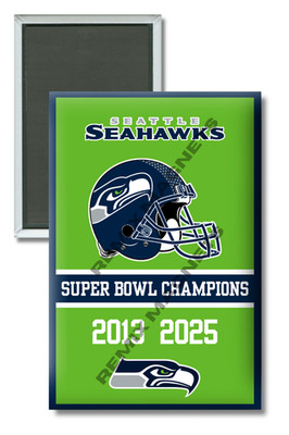 Seattle Seahawks Super Bowl Champions Banner 2013 2025 2'' x 3'' Locker Magnet