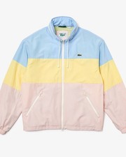 LACOSTE Men's Blue & Yellow & Pink Concealed Colourblock Jacket Medium BNWT C877