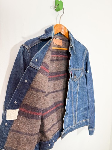 Vintage Levis Big E Blanket Lined Trucker Jeansjacke Large Troy Mills Gr. 38 - Bild 3 von 9