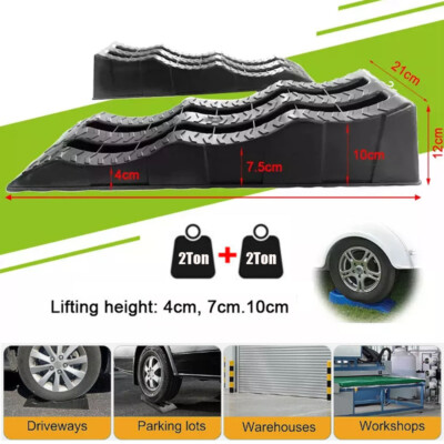 Plastic Ramp For Van Set of 2 Car Ramp 4 Ton 2+2 Heavy Duty Lifting Plastic Ramps Van Ramps ...