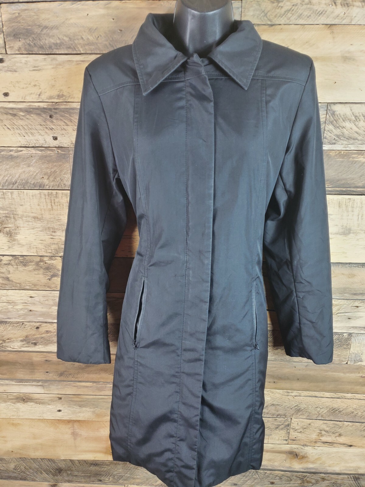 Express Worldwide Jacket Black Polyester Small Ch… - image 1