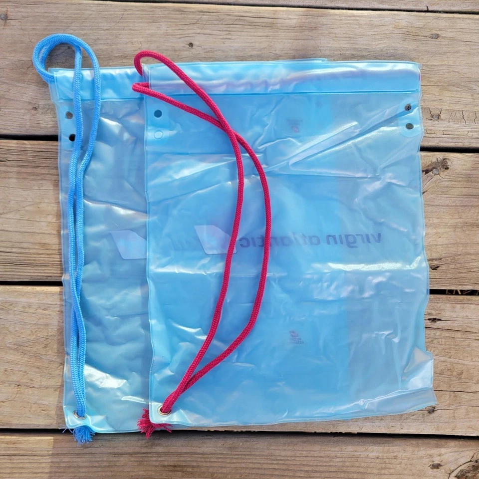 Virgin Atlantic Collectible Bags with Drawstrings Set Of Two. Airline Promo Bags - Image 4 of 4