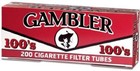 Gambler Cigarette Tubes 100mm, 200 Count Premium King Size Tubes Pack of 5