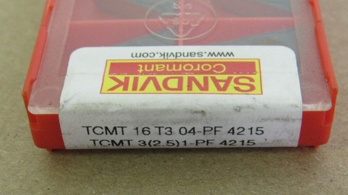 10 PCS SANDVIK COROMANT INSERT TCMT 16T3 04-PF TCMT 3(2.5)1-PF GRADE 4215 - Picture 3 of 4