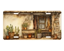 Desert Adobe Wall Aluminum License Plate Car Accessory Vanity Tag Front Plate