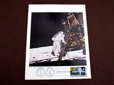 BUZZ ALDRIN APOLLO 11 FIRST STEP FIRST DAY OF ISSUE OFFICIAL NASA STAMPED LITHO