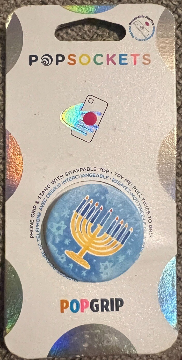 NEW Popsocket Menorah Popgrip Blue Gold-image