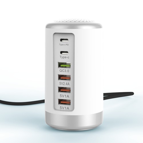 USB 6 Port Charging Multi Station Hub Tower Desktop Cell Phone Charger Organizer - 第 10/21 張圖片