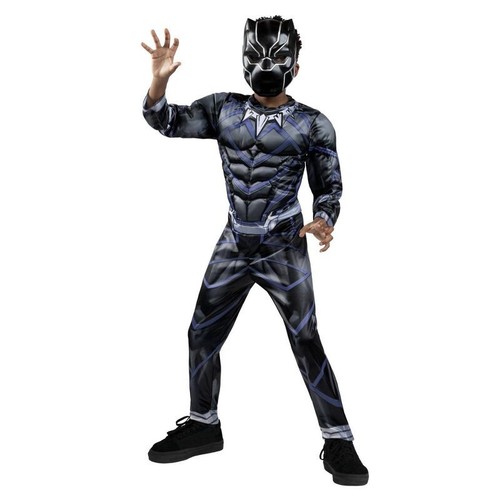 Kids Marvel Black Panther Halloween Costume Jumpsuit with Mask Large