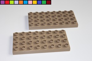 Lego Duplo dunkelgraue Bauplatte Platte 4x8 dunkel grau 32 Noppen Neu