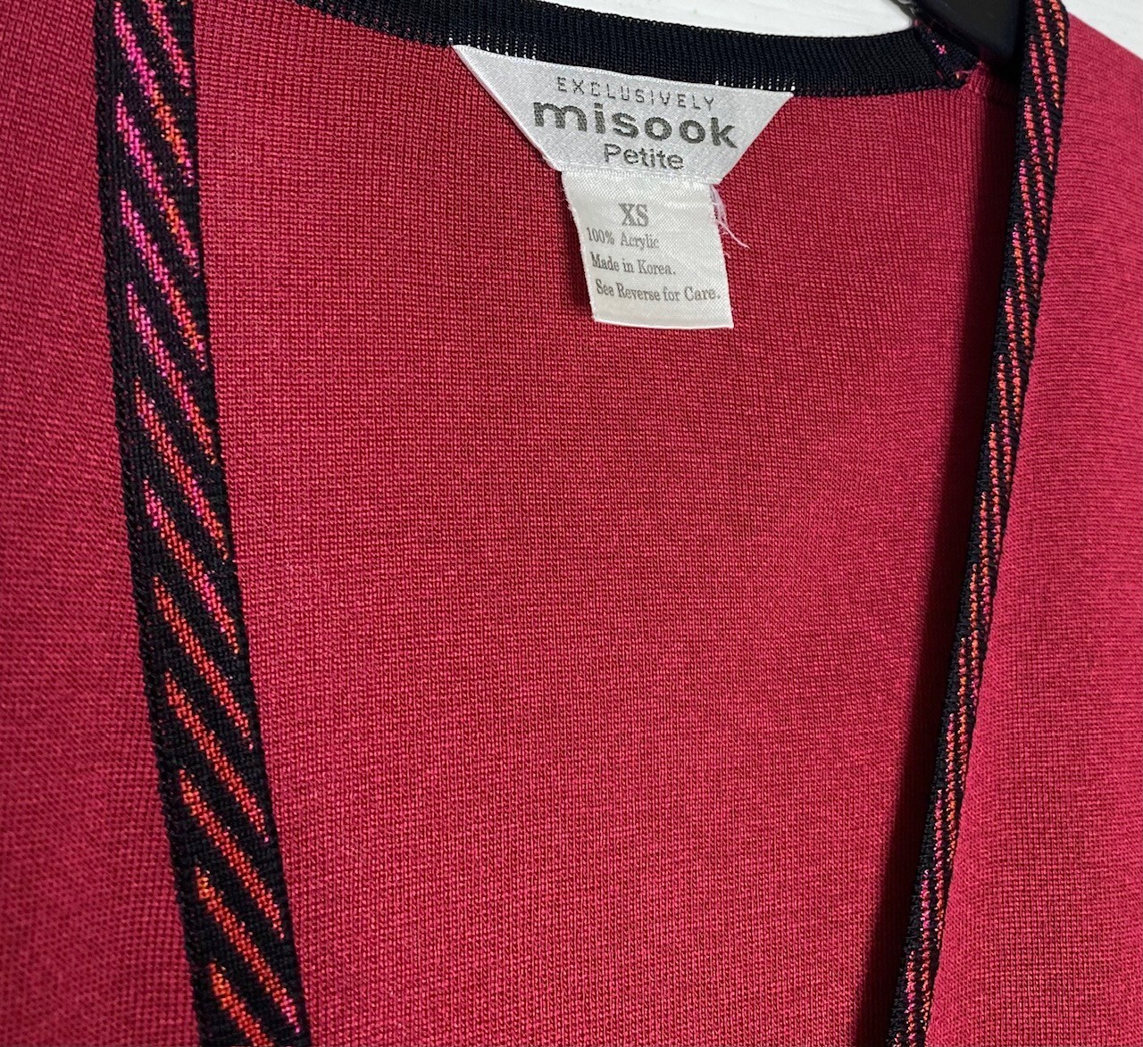 Exclusively Misook Red Stripe Patch Pockets Open … - image 4