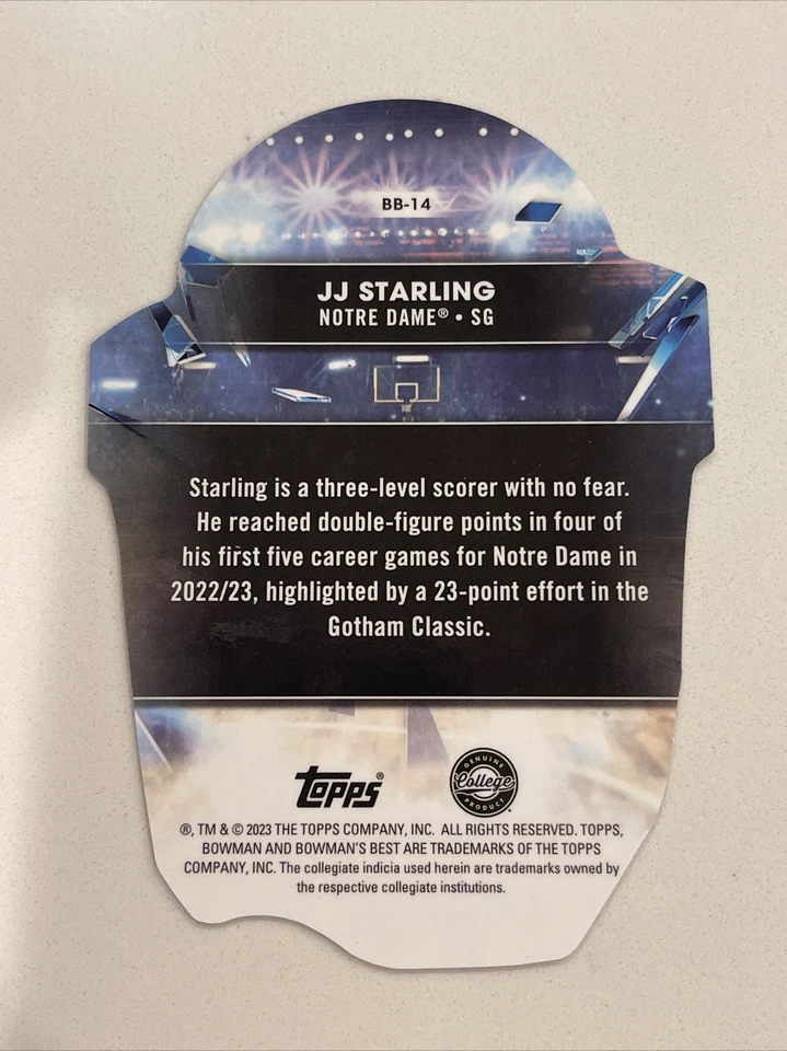 2023 Bowman Best JJ Starling U Bucket's Die Cut - Image 2 of 2