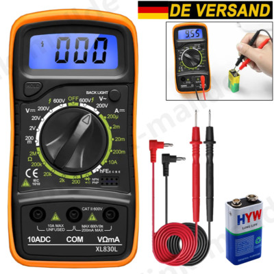 Digital Multimeter Messgerät Voltmeter Strom Amperemeter Kapazität Profi Prüfer