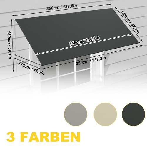 Balkonmarkise Fallarmmarkise Fenster Markise 3 Farbe Sonnenschutz wetterfest Alu - Bild 30 von 31