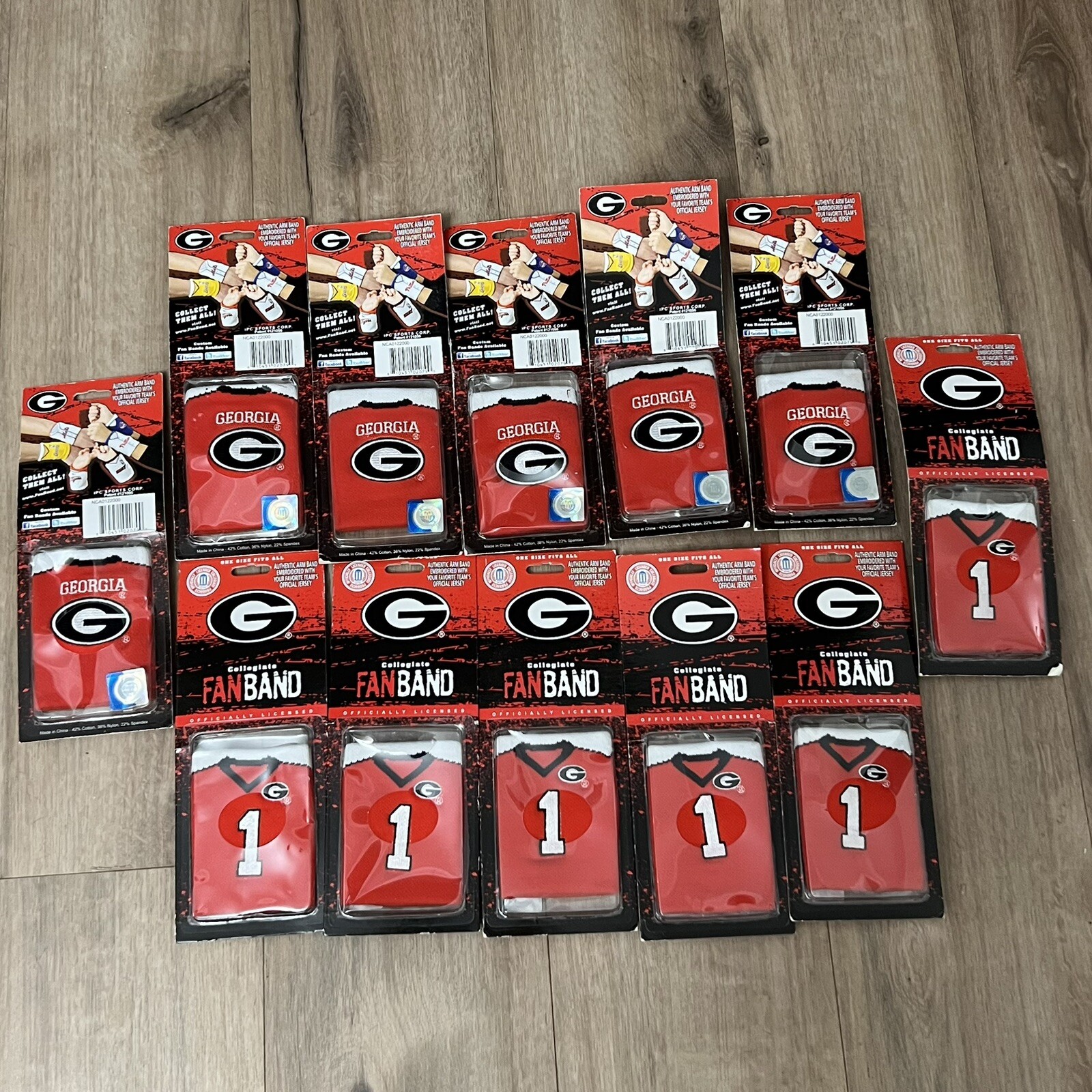 Georgia Bulldogs NCAA FanBand Koozie Wristband - Team Jersey Design (Pack of 12)