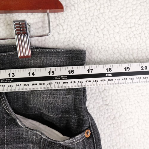 Uniqlo Jeans Mens 32X33 Black Buckle Back Wide Leg Heavyweight Whiskers Classic - Picture 5 of 10