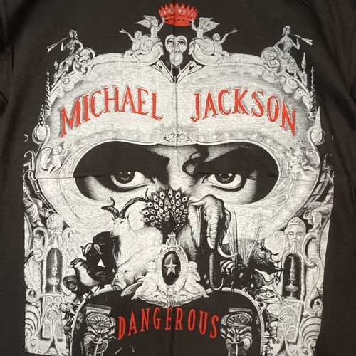 VINTAGE 90s BOOTLEG MICHAEL JACKSON DANGEROUS M BLACK T-SHIRT BIG PRINTING TYTUS - Picture 10 of 10