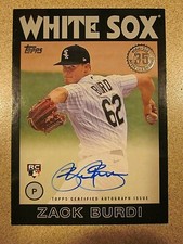 2021 TOPPS SERIES 1 86A-ZB ZACK BURDI 1986 35th AUTO SIGNED WHITE SOX BLACK /199