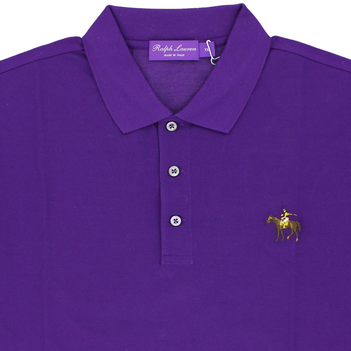 Ralph Lauren Polo Shirt, Men's Purple Label, with Stitched Ralph Lauren Polo Shirt, Men's Purple Label, with Stitched