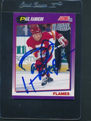 Paul Ranheim 1991/92 Score #21 Paul Ranheim Flames Signed Auto *D4344 | eBay