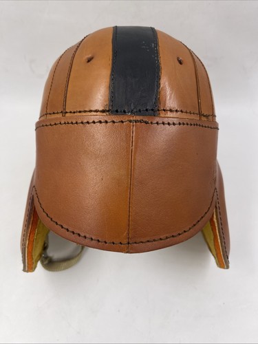 casco vintage pelle calcio personalizzato bicolore con cinturino ottime condizioni - Foto 4 di 12