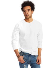 Hanes Unisex Tagless Long Sleeve Stylish T Shirt Casual Plain T-Shirt - 5586