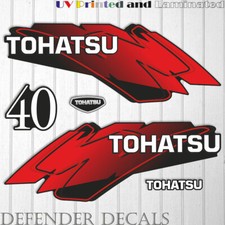 TOHATSU 40 HP Two Stroke outboard engine decal sticker set kit reproduction