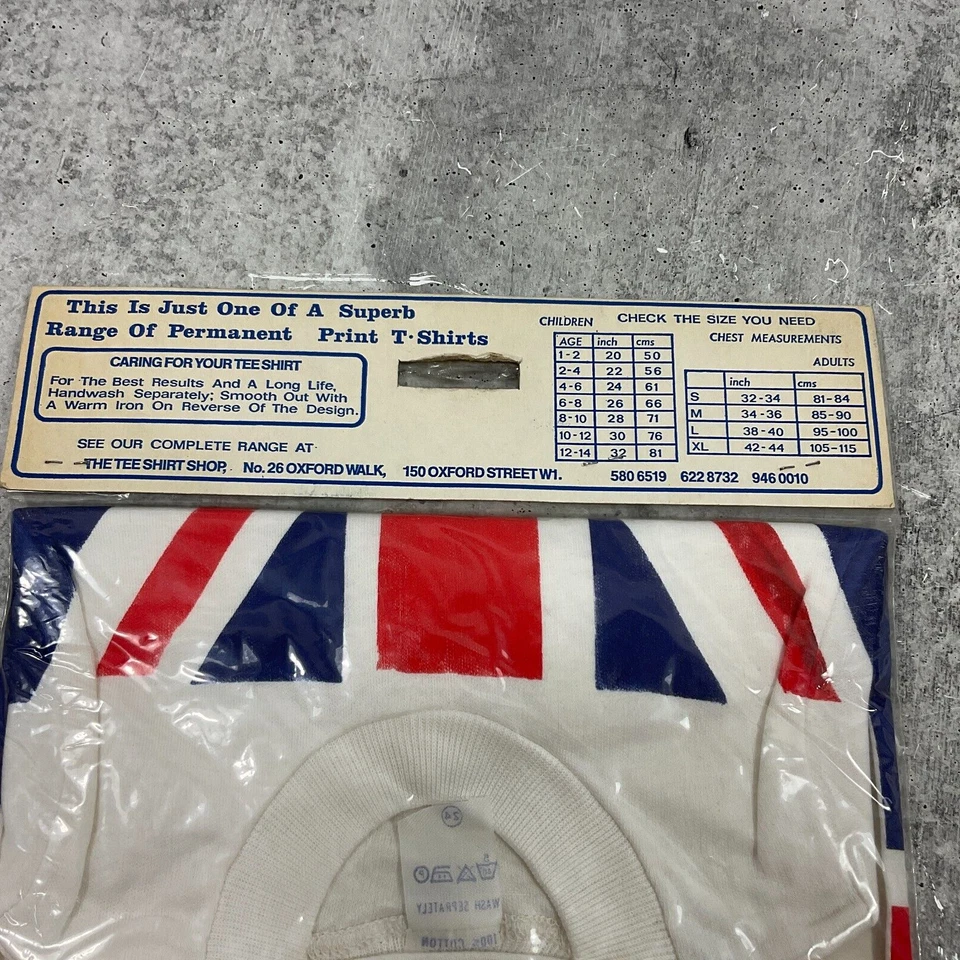 VTG Union Jack Rock Grunge Muscle T Tee Shirt UK British Flag Sealed - Image 4 of 4