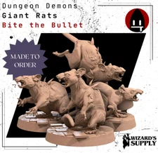 3d Printed Miniature Resin Model Mini Figure Giant Rats 28mm Rpg D&D