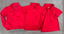 LOT 3 Boys Girls RED uniform IZOD PARKER PERFORMANCE Polo Shirts 7 SMALL