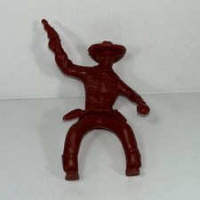 Tim-Mee Mounted Cowboy with Pistol Red Plastic 70mm Scale