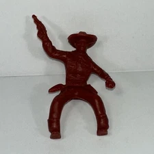 Tim-Mee Mounted Cowboy with Pistol Red Plastic 70mm Scale
