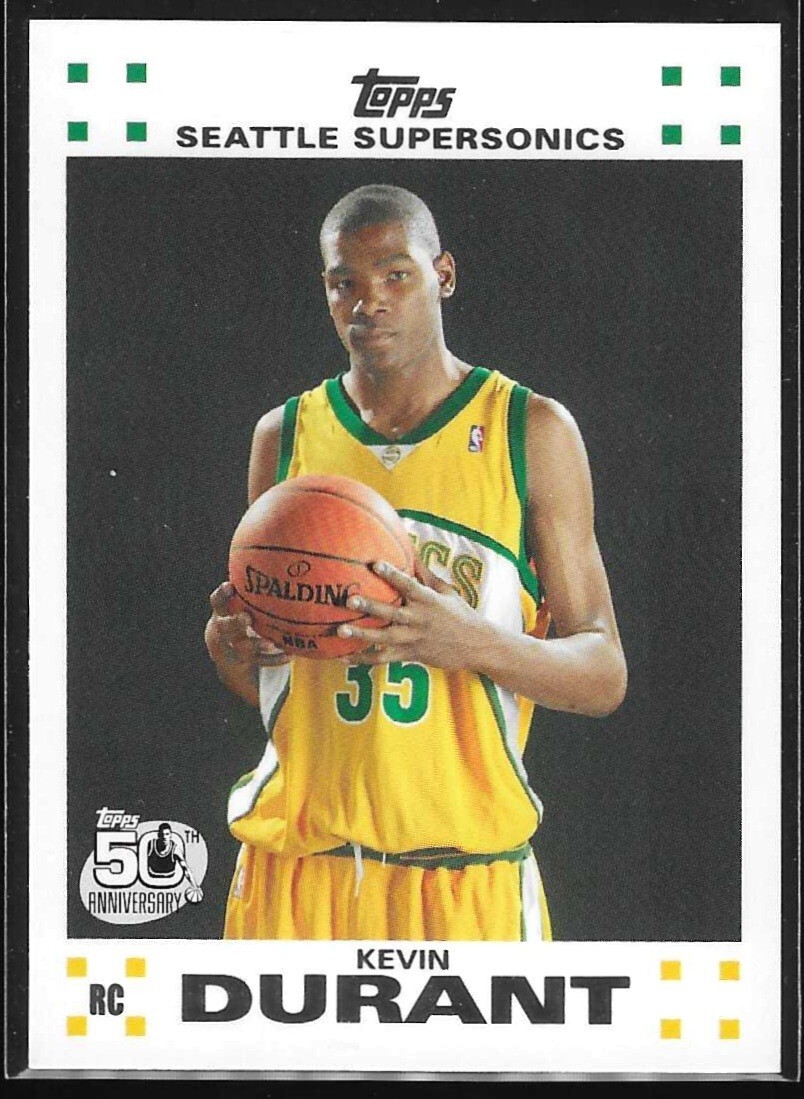2007-08 Topps Kevin Durant Rookie NMMT++ #2 Sonics Thunder Warriors Nets