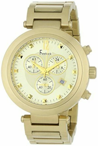ساعة جديدة من طراز Freelook HA1136CHMG-3A للنساء من طراز Cortina Chrono Matte Gold Plated Steel Watch