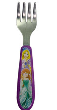 Disney Princess Rapunzel Ariel Purple Toddler Kid Fork 5" Learning Curve 2009