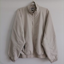 Roundtree Yorke Sports Mens Ivory Full Zip Outwear Windbreaker Jacket Size L