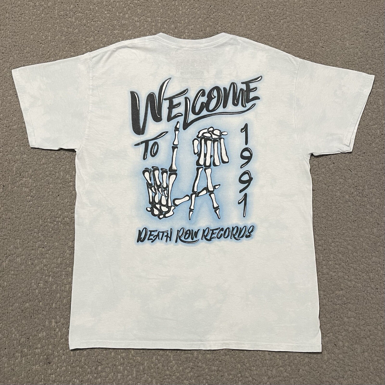 FILA T shirt Death Row Records uomo M bianca Welcome to LA 1991 maglietta manica corta