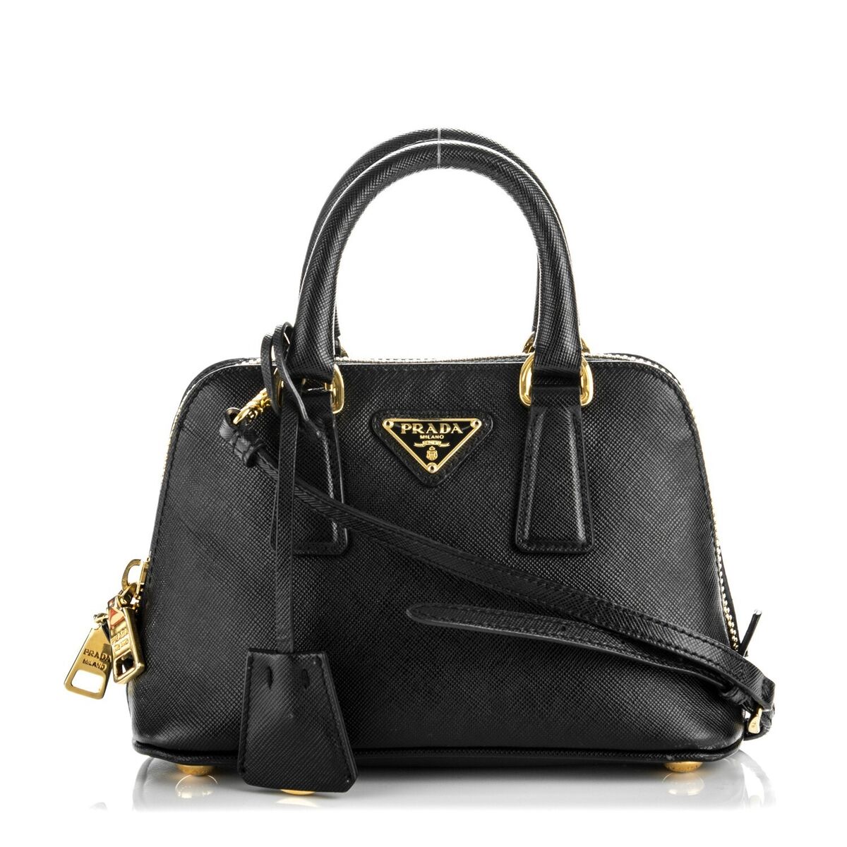 Prada Saffiano Lux Nero Black Women's Bag with Adjustable Prada Saffiano Lux Nero Black Women's Bag with Adjustable