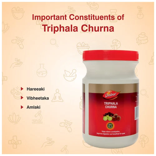 Dabur TRIPHALA CHURNA 500 grammi | Triphla Polvere Allevia Stitichezza,Acidità,Gas - Foto 2 di 7