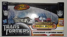 NEW Transformers Robo Power Bash Bots Starscream vs Optimus Prime NIB SEALED