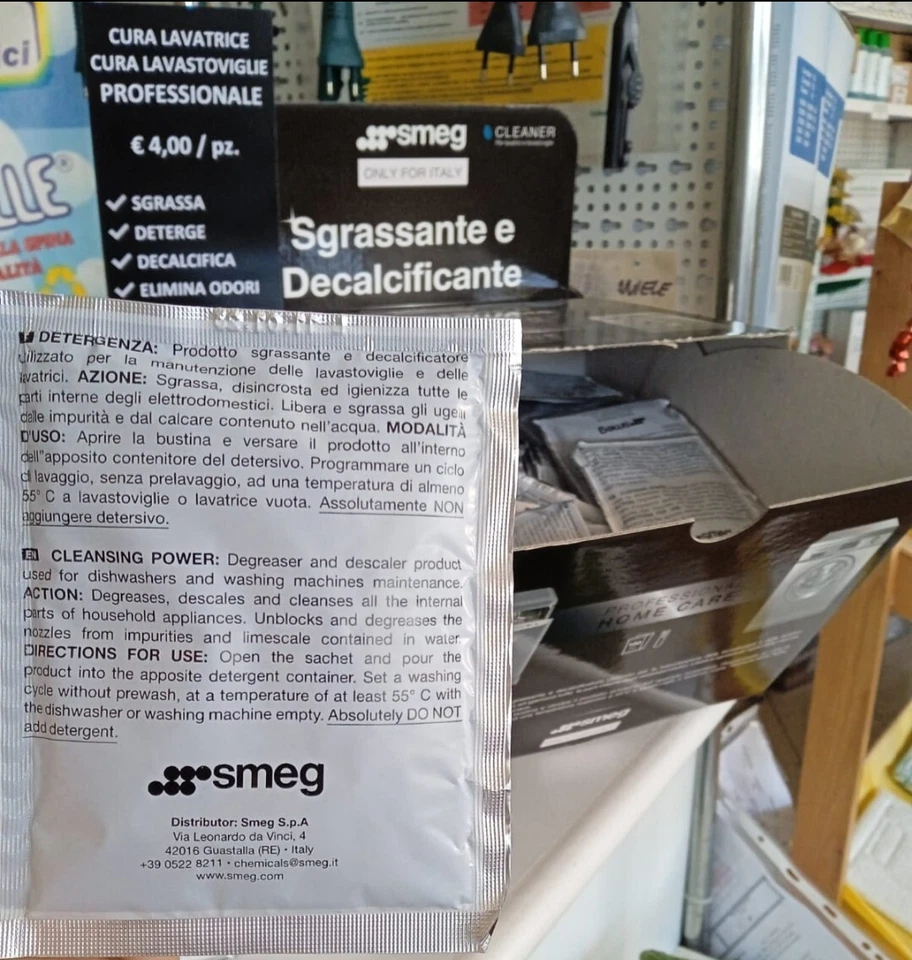 Decalcificante Sgrassante Smeg Cura Lavatrice Cura Lavastoviglie PROFESSIONALE
