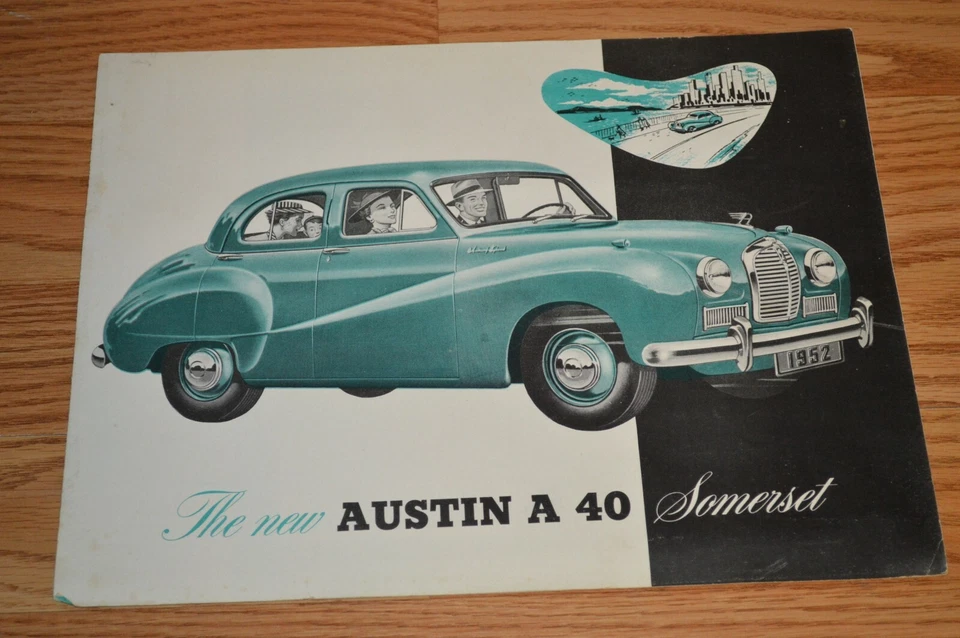 1952 AUSTIN A40 SOMERSET ОРИГИНАЛЬНЫЙ СКЛАДНОЙ ДИЛЕР ПРОДАЖИ БРОШЮРА A 40 52★★ - Изображение 2 из 3